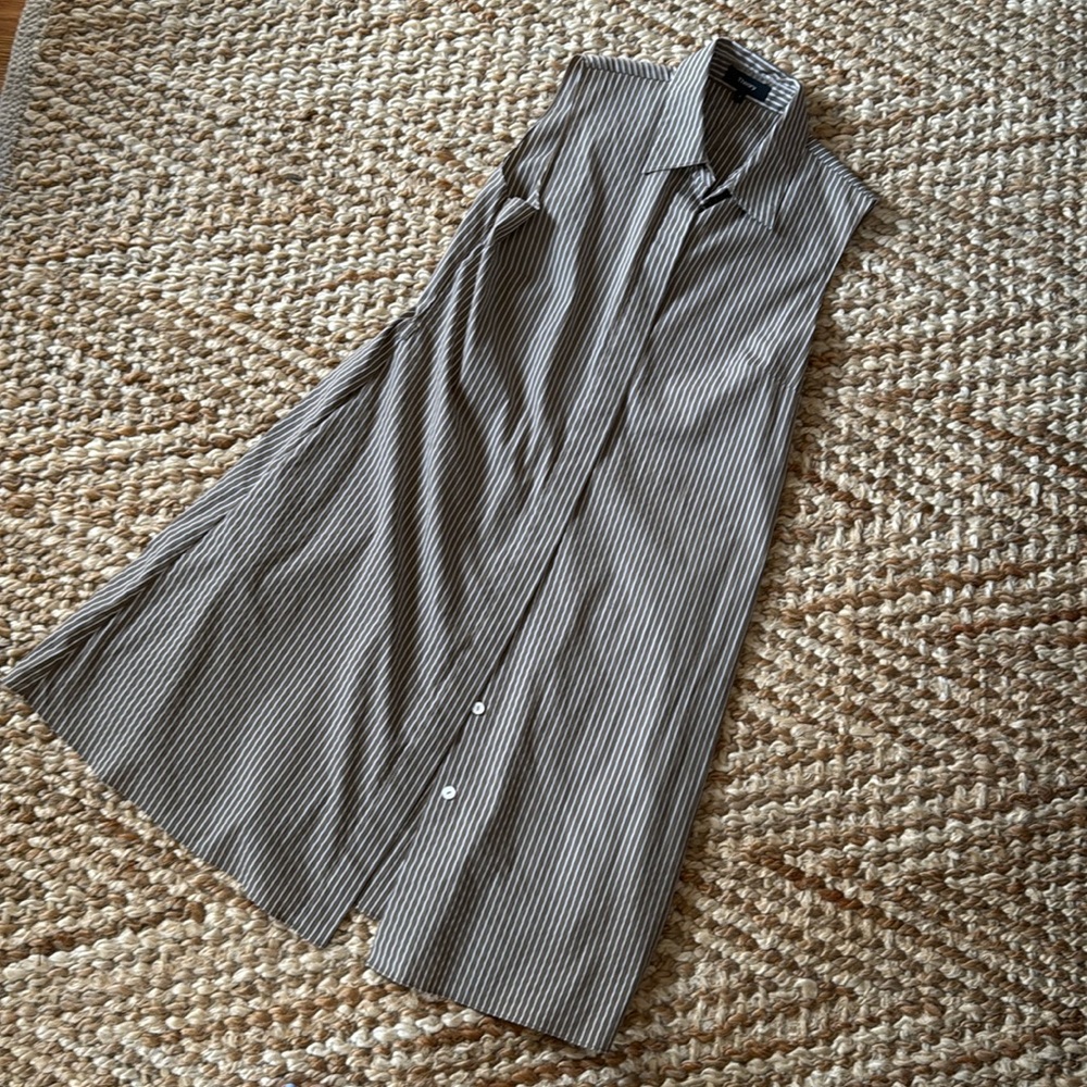 Theory striped sleeveless poplin cotton short dress - Picture 2 of 4